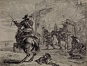 Rearing Horse, Near a Stable, plate one from Series of Horses