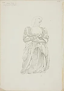 Reflection of Kneeling Female Figure, study for The Mirror of Venus by Sir Edward Burne-Jones
