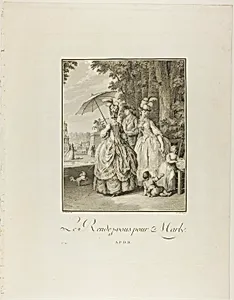 Renedezvous pour Marly (Rendezvous For Marly, from Monument du Costume Physique et Moral de la fin du Dix-huitième siècle)
