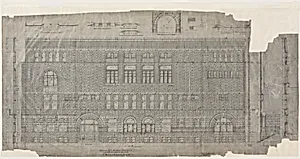 Revised 24th Street Elevation for Standard Club, Chicago, Illinois, Details and Sections