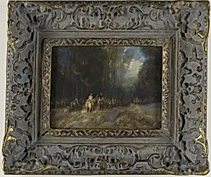 Riders on Horseback in Woods