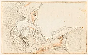 Right Profile of Seated Woman Reading