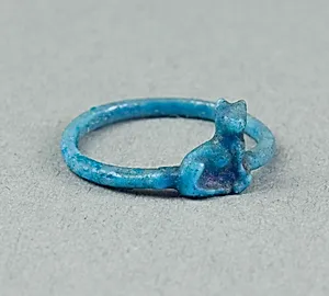 Ring: Figure of Seated Cat by Ancient Egyptian