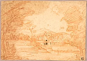 River Landscape with Buildings