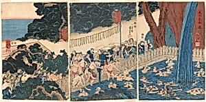 Roben Waterfall at Mount Oyama (Oyama Roben no taki) by Utagawa Kuniyoshi