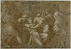 Roman Soldiers Arresting Saint Peter (?) by Polidoro da Caravaggio