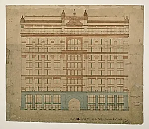 Rookery Building, Chicago, Illinois, LaSalle Street Elevation