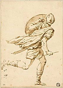 Running Roman Warrior, Seen from Back