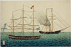 Russian Vessels, from the Album of seven prints of Russian Army and Warship (Roshia seigi shashin kan)