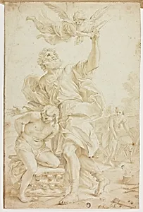 Sacrifice of Isaac (recto); Figure Sketches (verso)