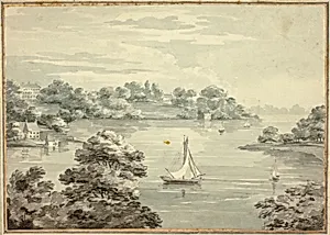 Sailing Boats on Lake with Houses near Shore