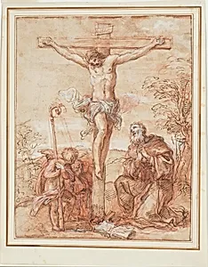 Saint Augustine and Two Angels Adoring the Crucifix