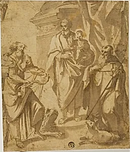 Saint Joseph and Christ Child, with Saints Mark and Anthony