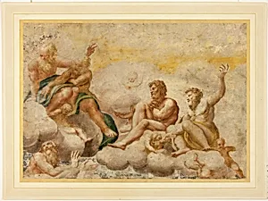Saint Peter and other Seated Apostles, with Saint John the Evangelist Below