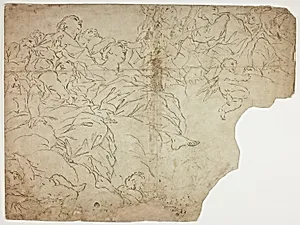 Saints, or Allegorical Figures and Putti on Clouds