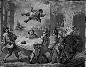 Sancho Panza Being Tossed in a Blanket