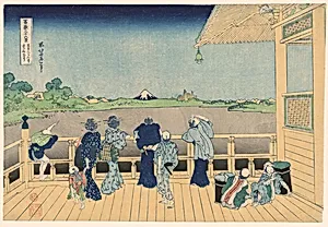 Sazai Hall at the Temple of the Five Hundred Arhats (Gohyakurakanji Sazaido), from the series "Thirty-six Views of Mount Fuji (Fugaku sanjurokkei)" by Katsushika Hokusai