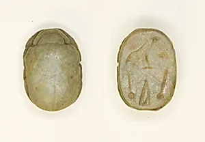Scarab: Hieroglyphs (mwt-sign, nfr-signs, di-sign) by Ancient Egyptian