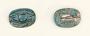 Scarboid Amulet with the Eye of the God Horus (Wedjat) by Ancient Egyptian