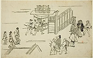 Scene in the Yoshiwara, from the series "Views of Yoshiwara" by Hishikawa Moronobu