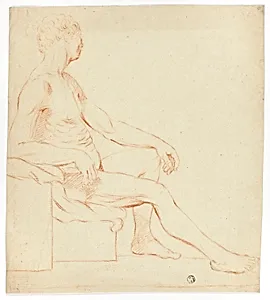 Seated Academic Male Nude