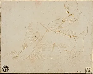 Seated Draped Woman in Profile
