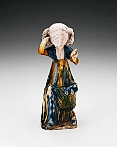 Seated Girl Holding Mirror by Unknown