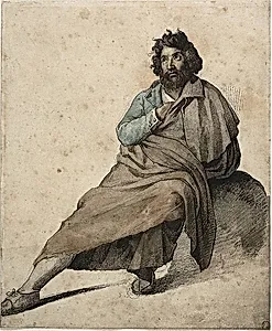 Seated Italian Peasant by Jean Louis André Théodore Géricault