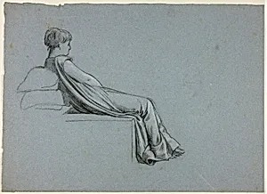 Seated Woman Leaning on Pillows