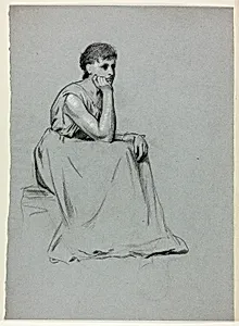 Seated Woman Resting on her Elbow