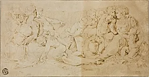 Seated Women, Children, and Old Man
