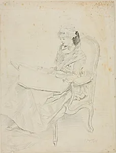 Seated Young Woman Reading