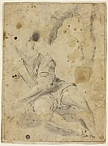 Seated Youth and Sketch of Legs
