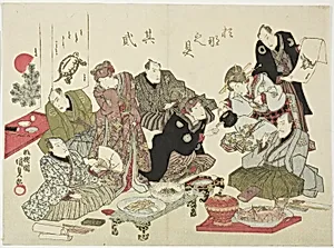 Second Illustration of Calligraphy and Painting Party on the Upper Floor of the Manpachiro Restaurant (Manpachiro jo shoga kaiseki no zu, onajiku sono ni)