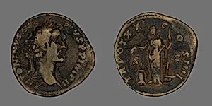 Sestertius (Coin) Portraying Emperor Antoninus Pius by Ancient Roman