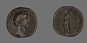 Sestertius (Coin) Portraying Emperor Antoninus Pius by Ancient Roman