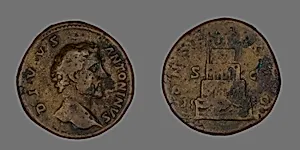 Sestertius (Coin) Portraying Emperor Antoninus Pius by Ancient Roman