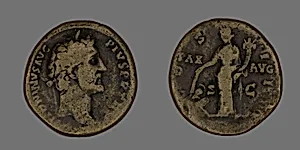 Sestertius (Coin) Portraying Emperor Antoninus Pius by Ancient Roman