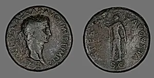 Sestertius (Coin) Portraying Emperor Claudius by Ancient Roman