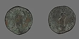 Sestertius (Coin) Portraying Emperor Severus Alexander by Ancient Roman