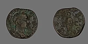 Sestertius (Coin) Portraying Emperor Severus Alexander by Ancient Roman