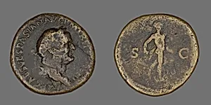 Sestertius (Coin) Portraying Emperor Vespasian by Ancient Roman