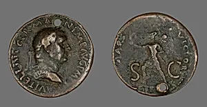 Sestertius (Coin) Portraying Emperor Vitellius by Ancient Roman