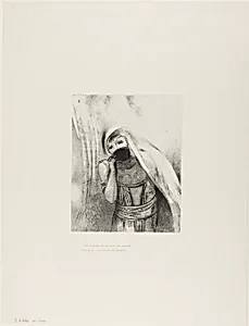 She Draws From Her Bosom a Sponge, Perfectly Black, and Covers it With Kisses, plate 8 of 24 by Odilon Redon