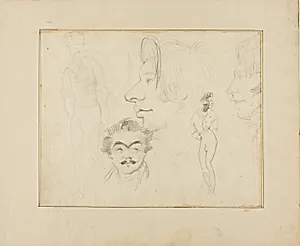 Sheet of Caricatures by Jean Louis André Théodore Géricault