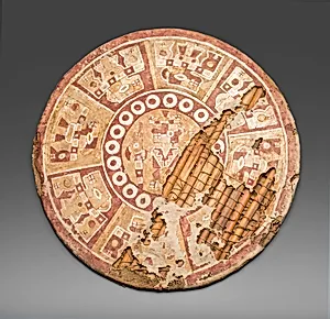 Shield Painted with Abstract Figures