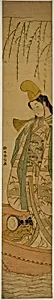 Shirabyoshi Dancer Standing in Asazuma Boat by Suzuki Harunobu