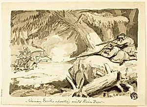 Siberian Exiles Shooting Wild Reindeer (recto); Shell (verso)