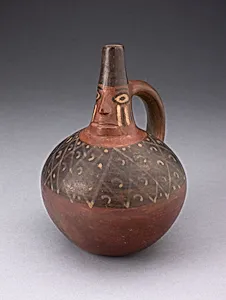 Single Spout Bottle with Modeled Face on Neck