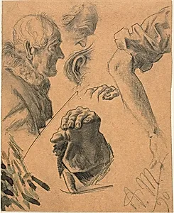 Sketches of Hands, Arms, and Heads